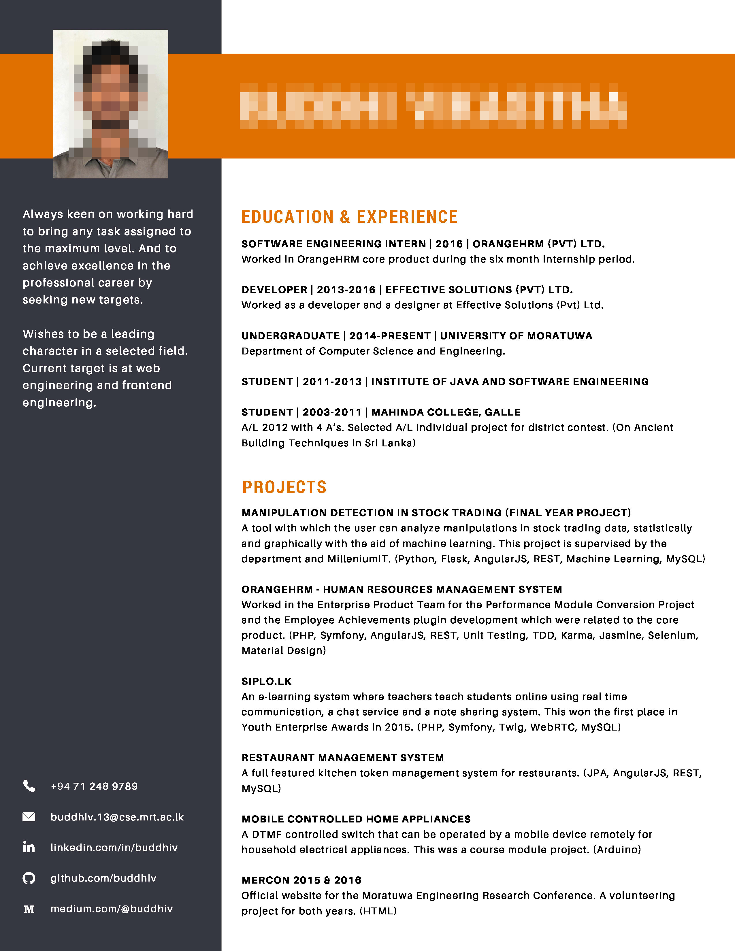 Create A Professional Cv For You Using Canva By Buddhiv