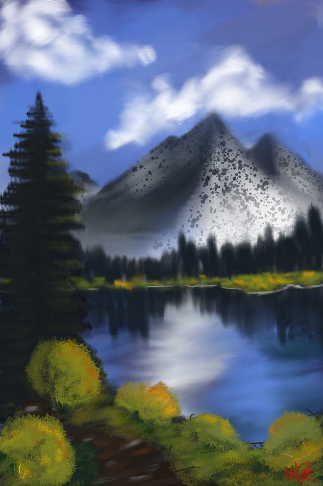 digital bob ross painting