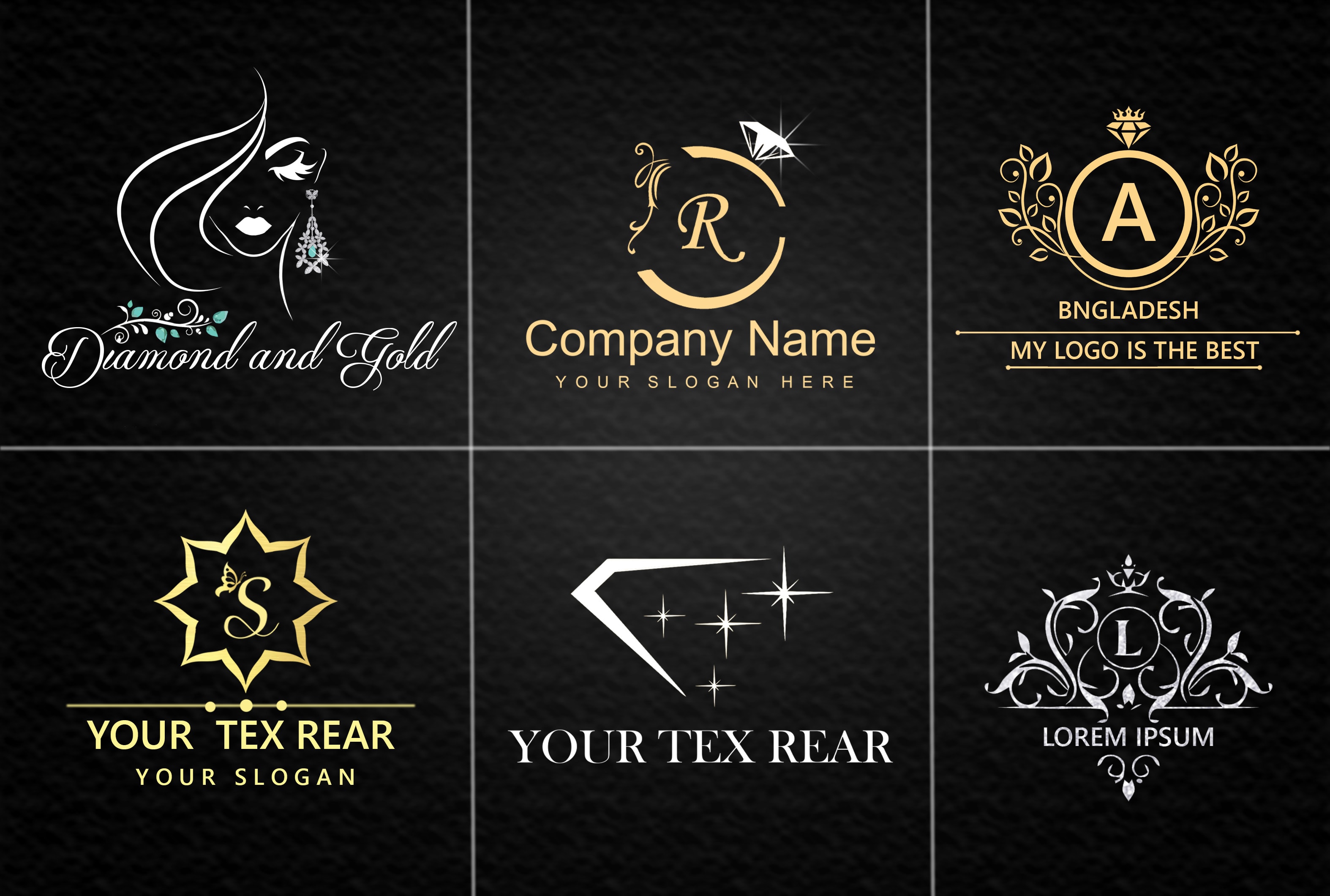 Jewelry Shop Logo Design - Collection of Precious Jewelry Design