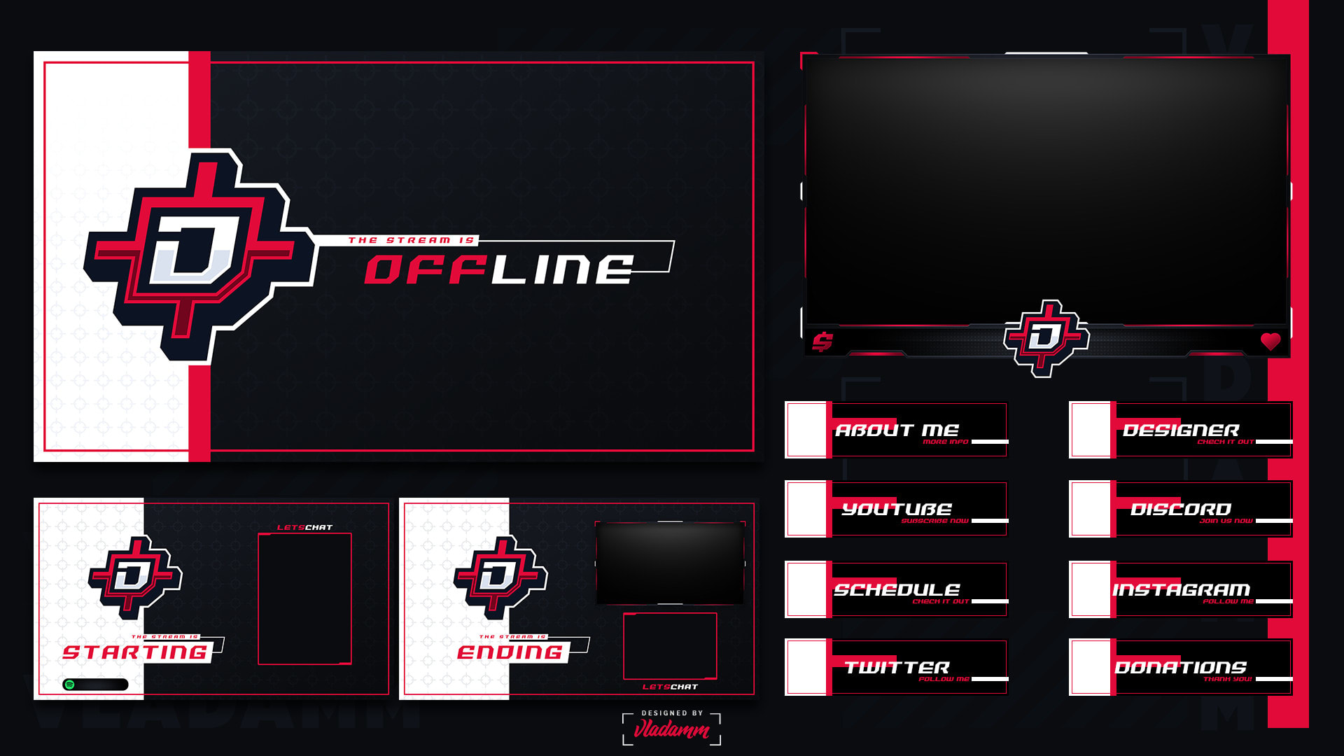 Gamer Esport Stream Face Cam Overlay Com Design Geométrico Moderno Pode Ser  Usado Para Twitch Gaming