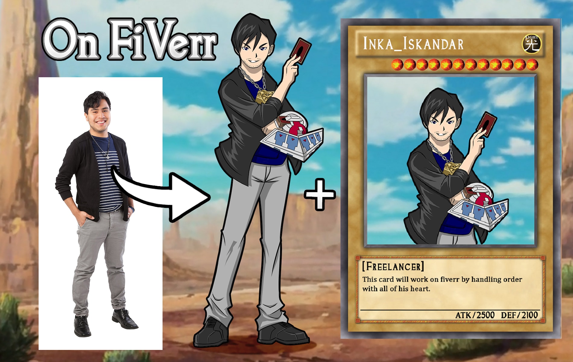 Draw you in yugioh style plus trading card by Inka_iskandar | Fiverr