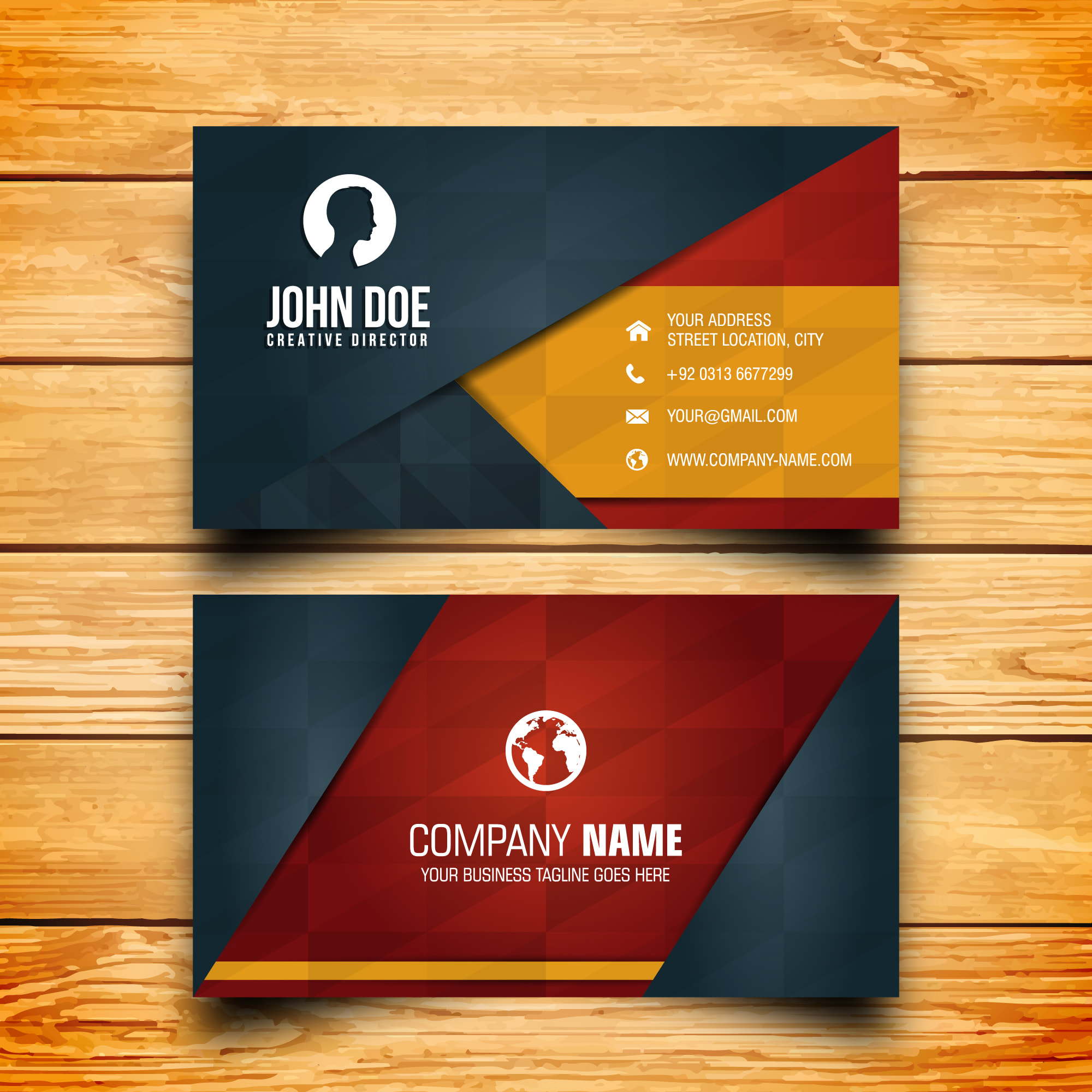 Design a professional double sided business card by Logigo  Fiverr Inside Double Sided Business Card Template Illustrator