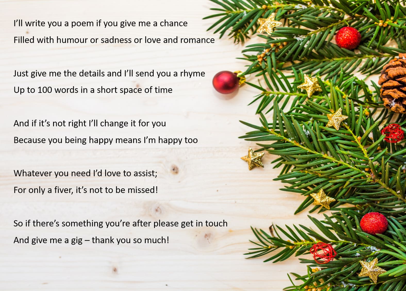 Write you a poem that rhymes in a short space of time by