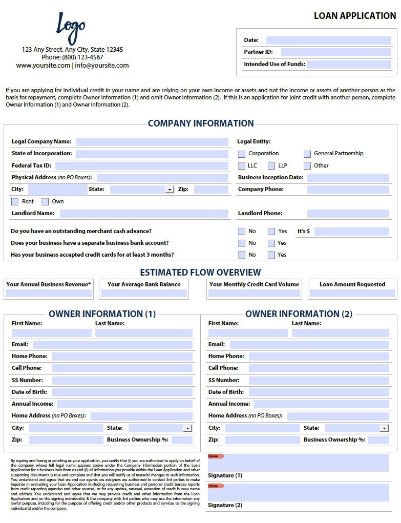 Give You A Fillable Pdf Business Loan Application Form By Pdfhelper