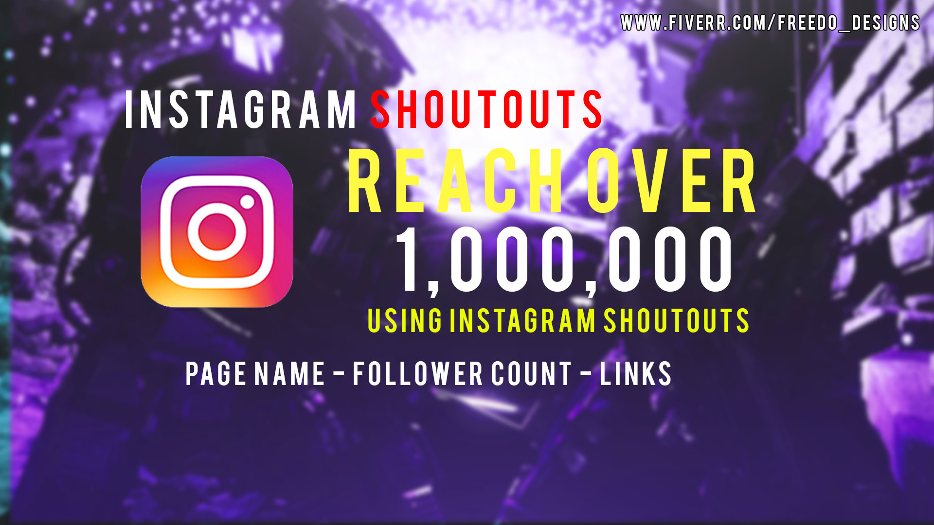 Provide A List Of Instagram Shoutout Pages By Freedo Designs Fiverr