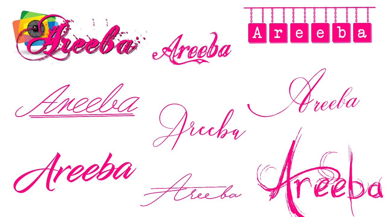 Write your name logo in black, white, and transparent background by Areeba_  | Fiverr