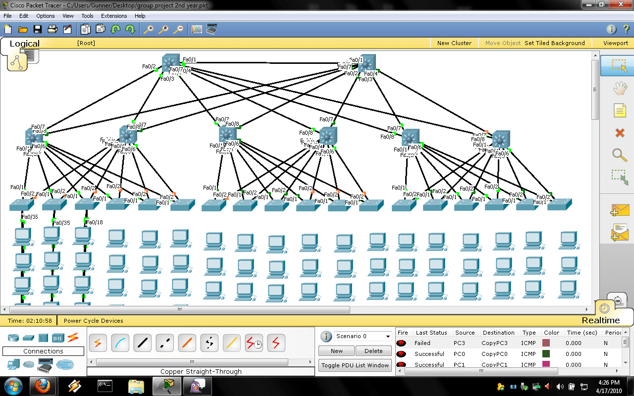 Схема локальной сети cisco packet tracer