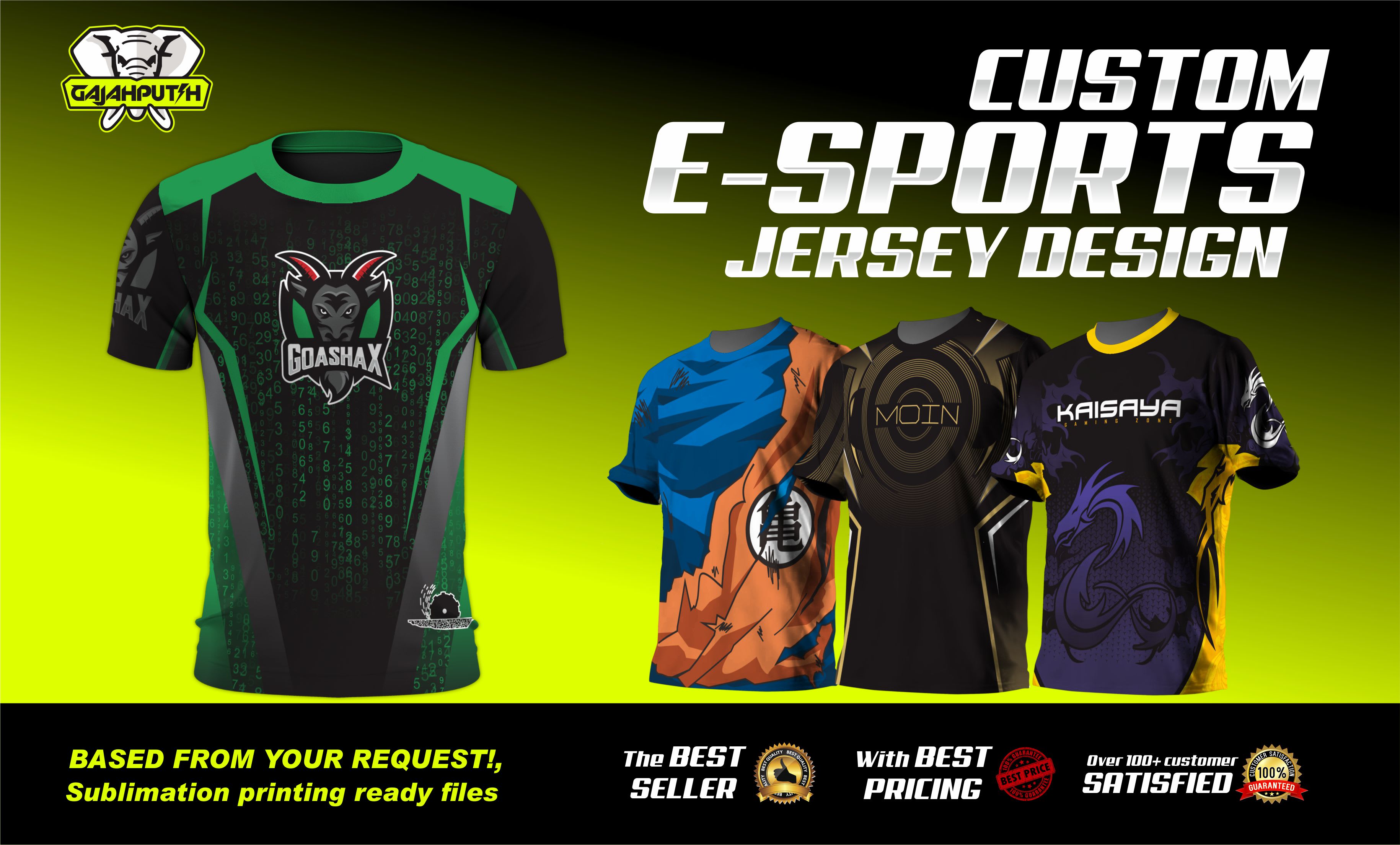 Make esports jersey design, based for 
