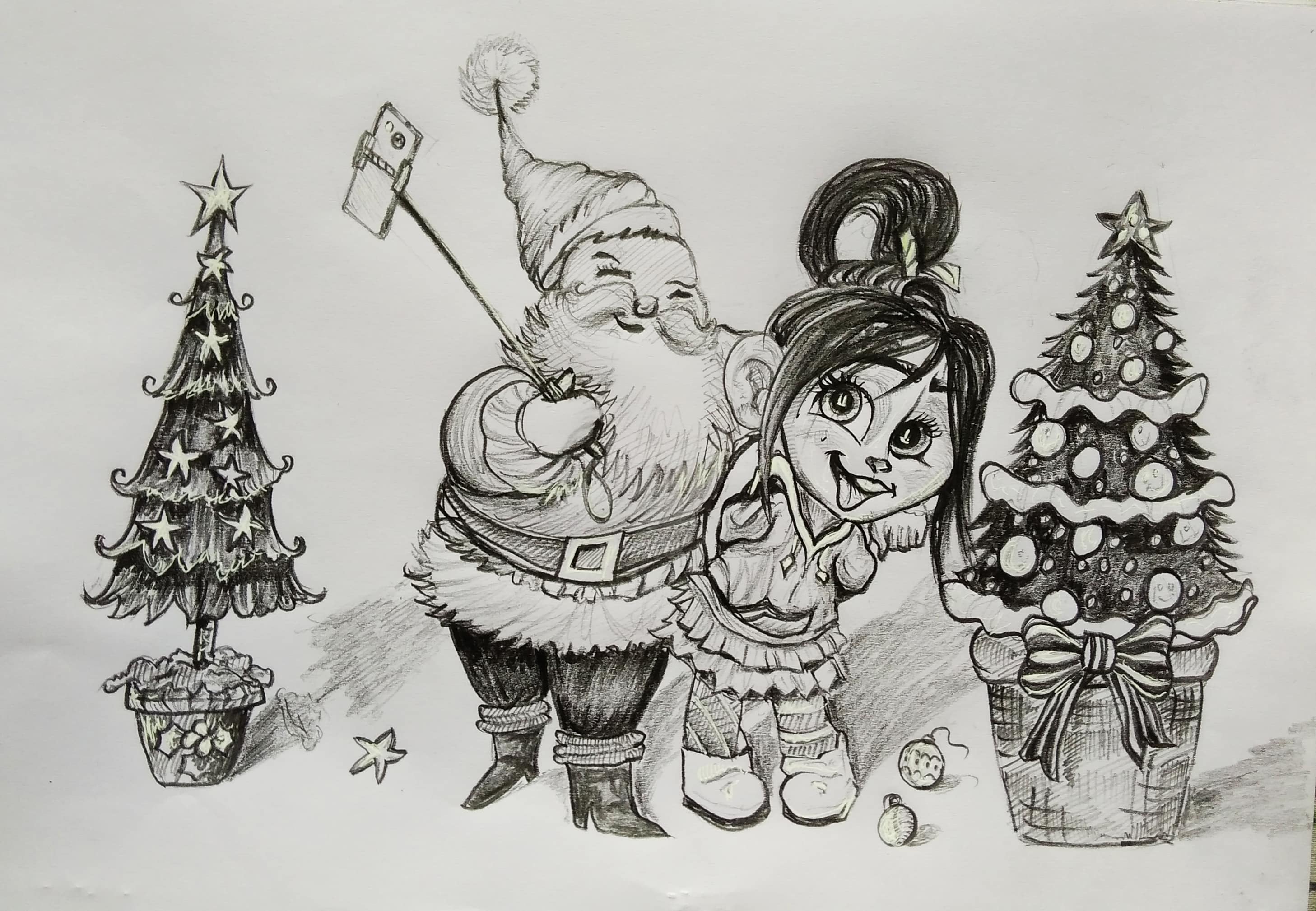 Pencil drawings store of cartoon characters