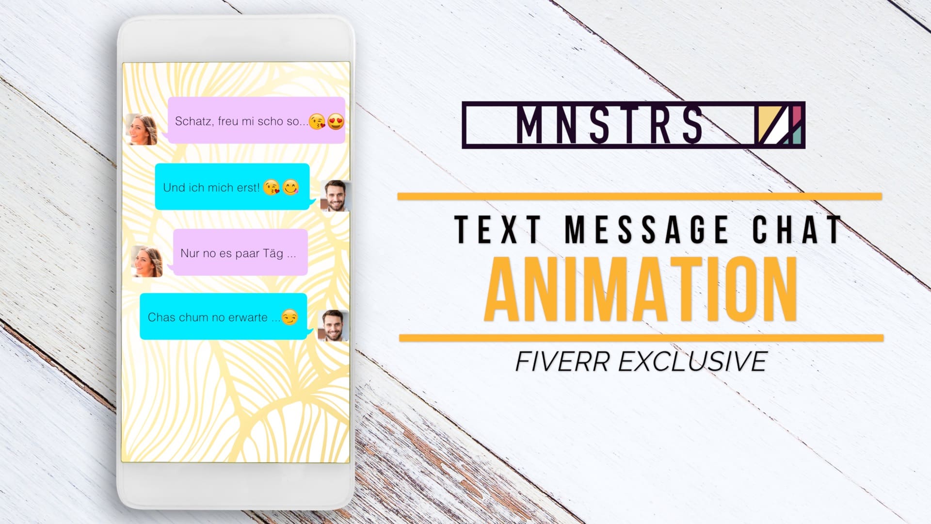 Make a text messages chat animation by Mnstrs | Fiverr