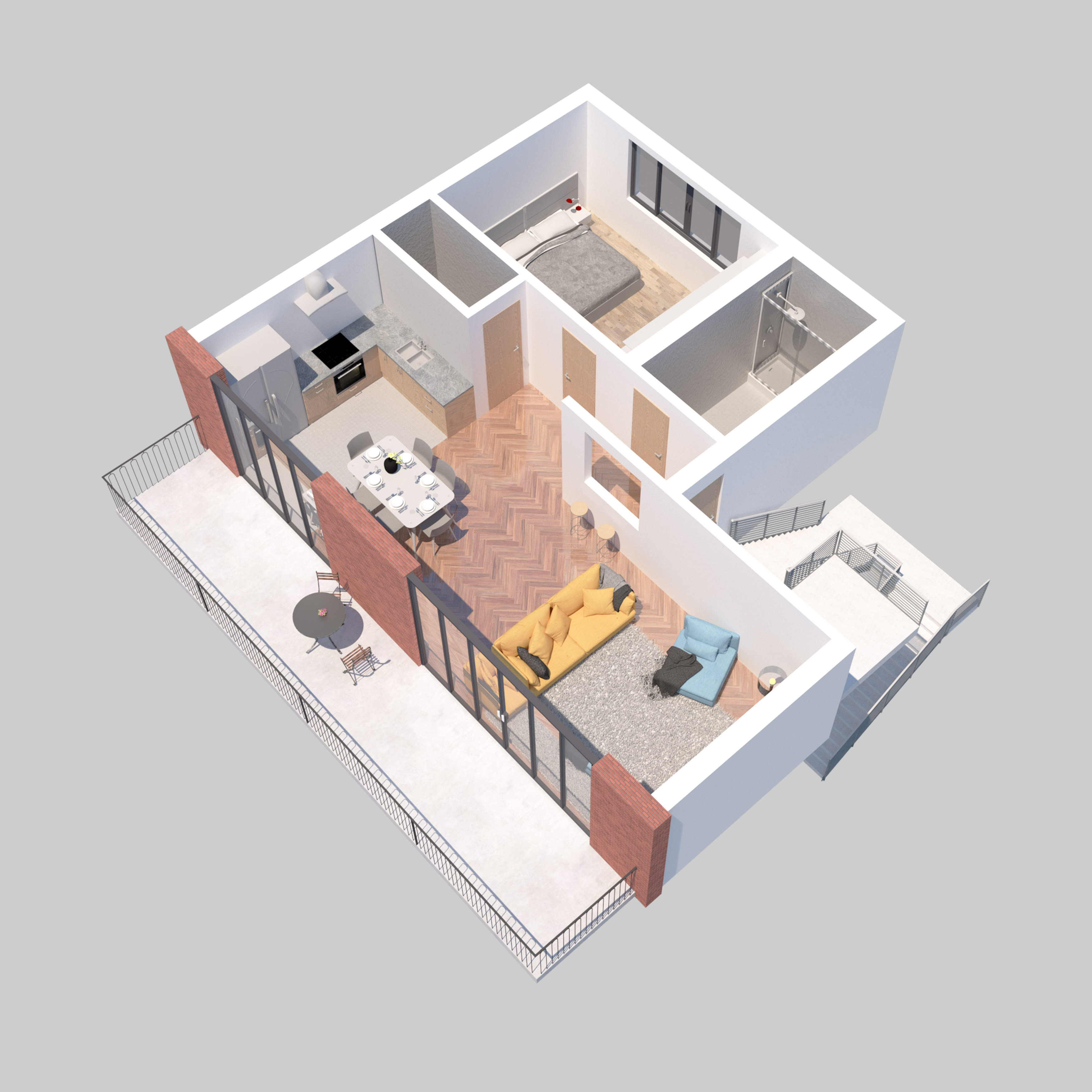 Create 3d Plan View In Sketchup And Vray By Fabien44