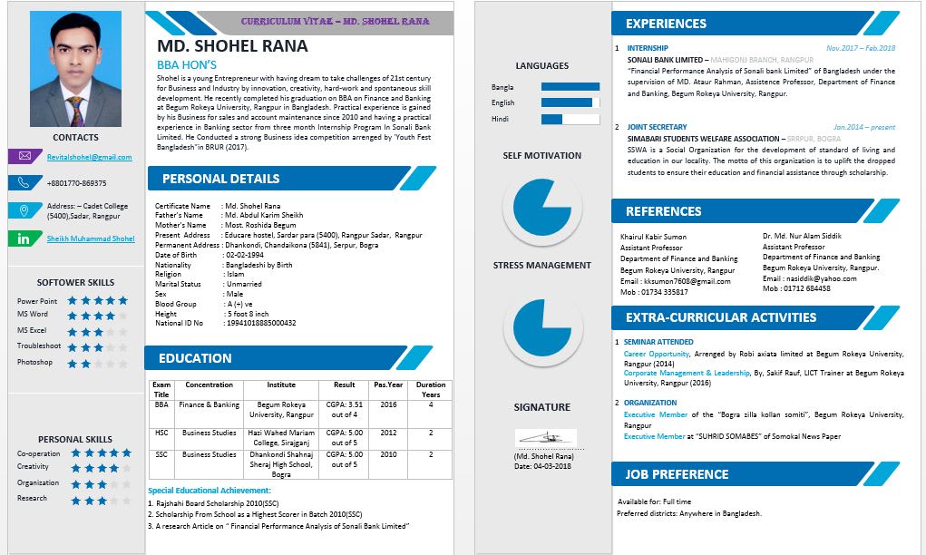 Cv For Bangladesh - Computer Operator Cv Template ...