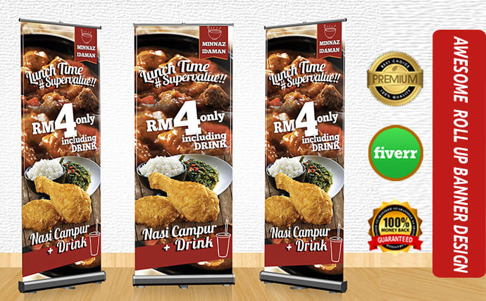 Do Professional And Amazing Roll Up Banner In 24 Hours By