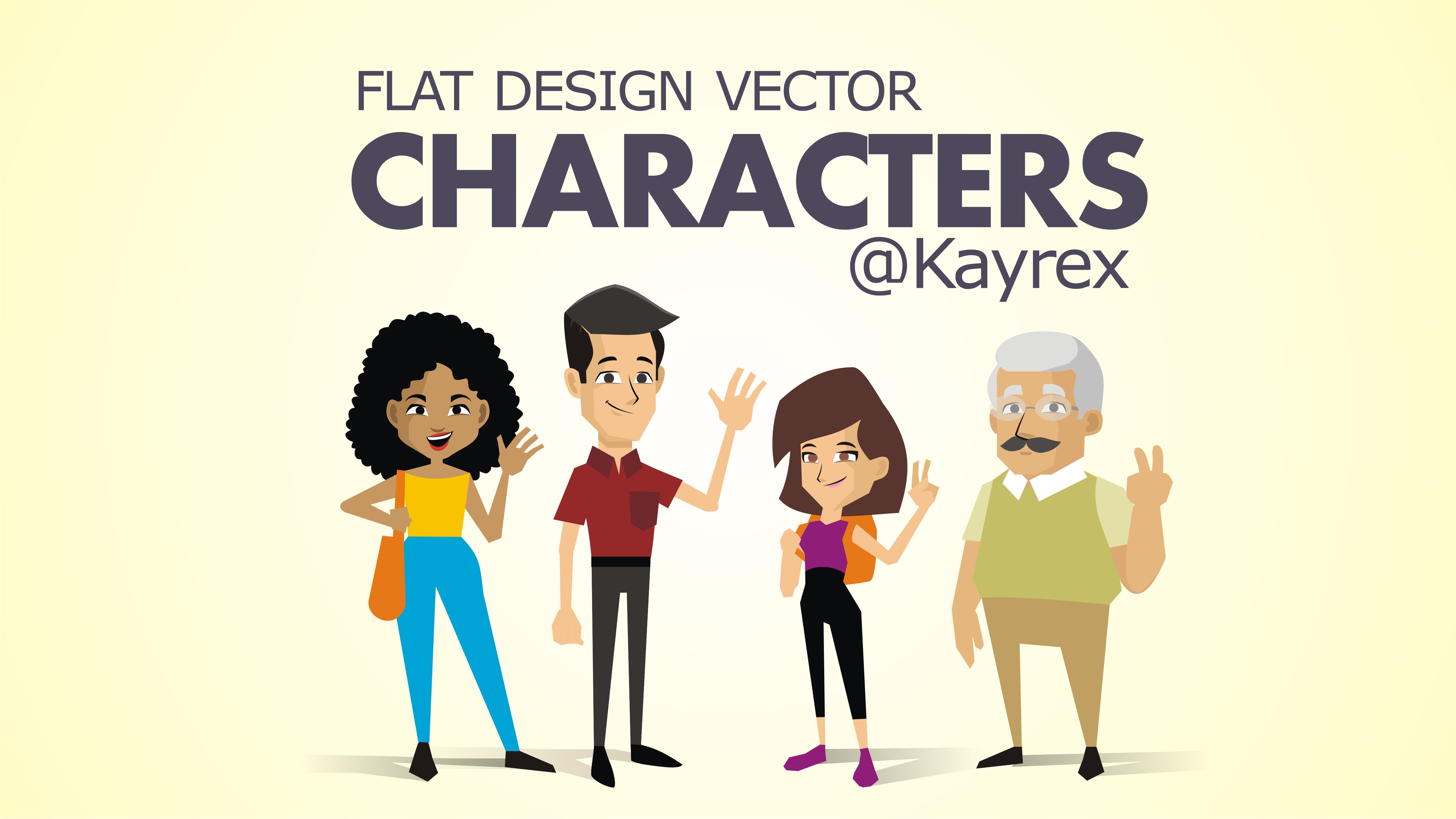 Ongekend Design flat design characters by Kayrex LJ-09