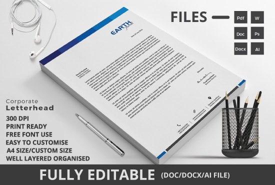 Letterhead Design In Editable Word Format By Shan33 Fiverr