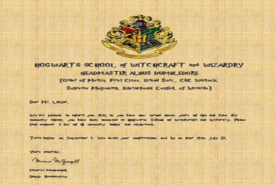 créer une lettre d'acceptation personnalisée pour Harry Potter à Poudlard
