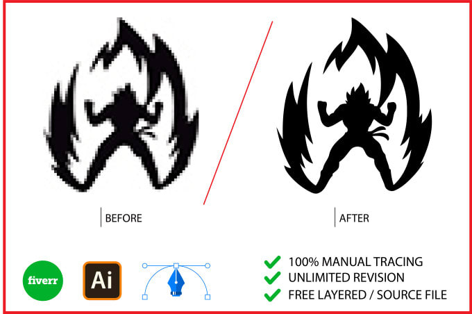 Redraw, vector trace, or recreate your logo or image perfectly, vector  tracing by Nitinpaul8520 | Fiverr