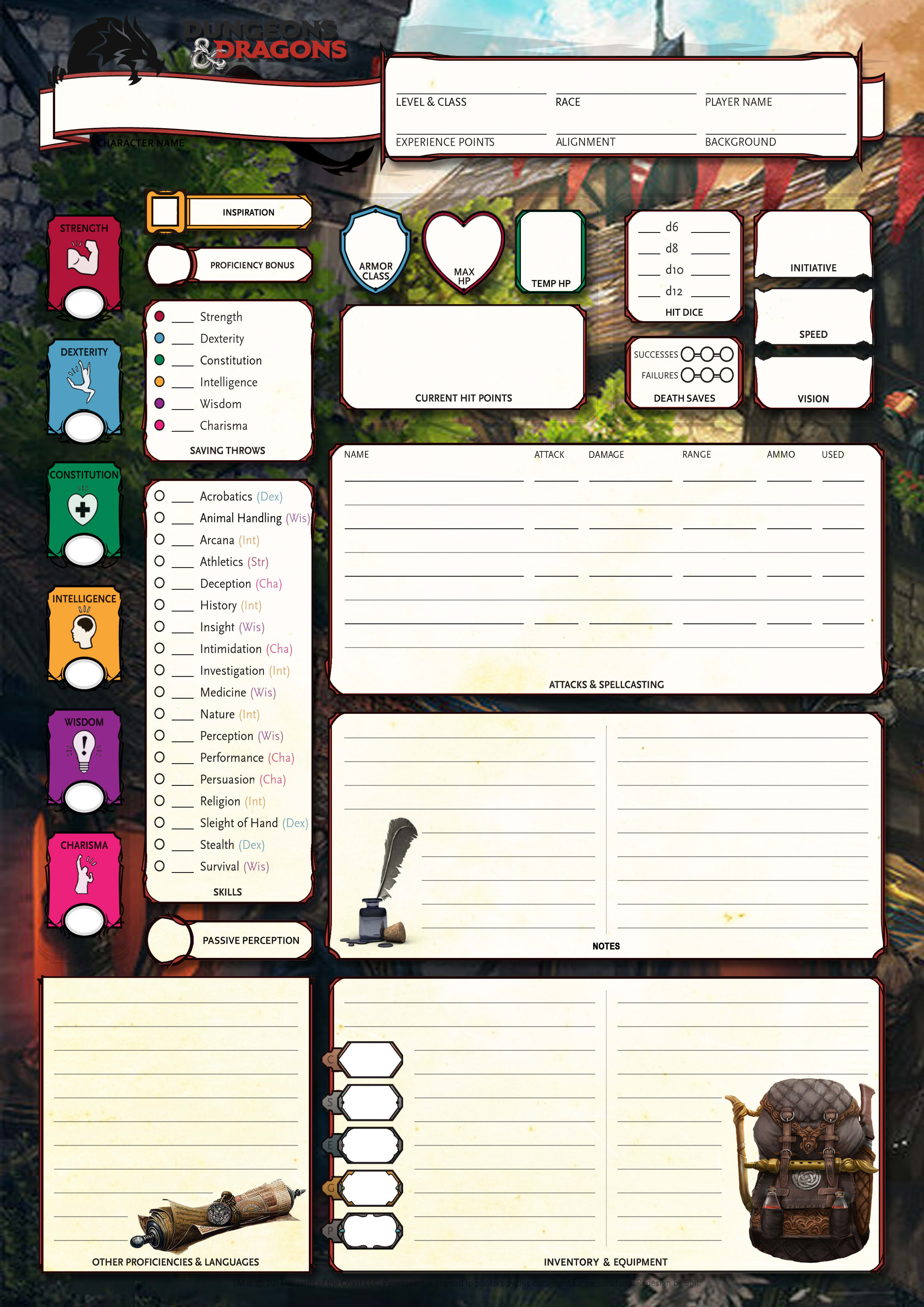 Downloadable Printable Pdf D&d 5e Character Sheet Printable Templates