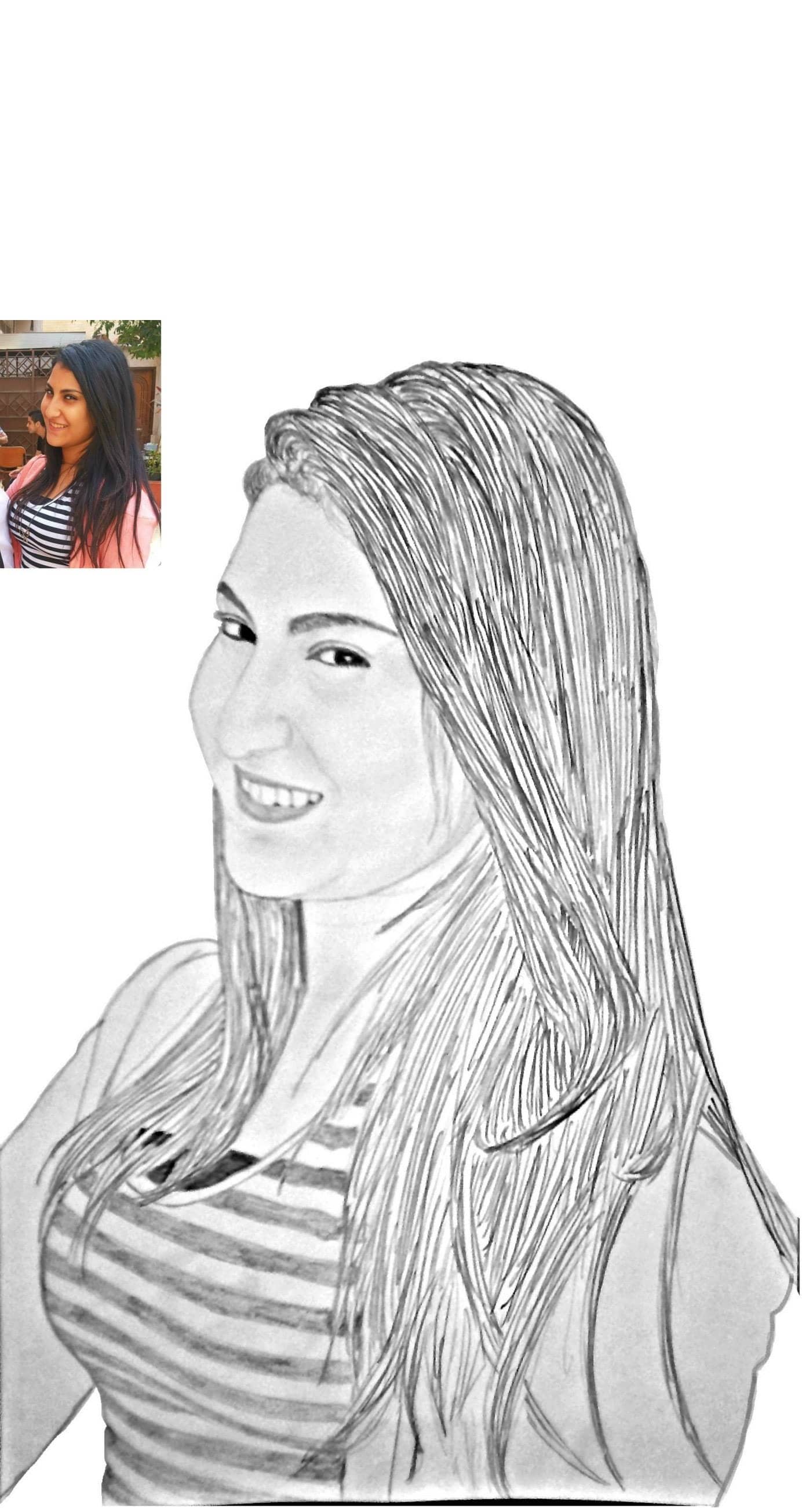 Sketch a portrait of you , freehand pencil drawing by Magedkamil | Fiverr