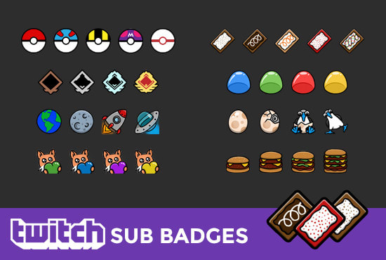 Create twitch sub badges, subscriber badges, sub badges by