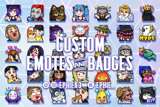 Create Custom Twitch Emotes Sub Badges Or Cheer Badges By Ephie Fiverr