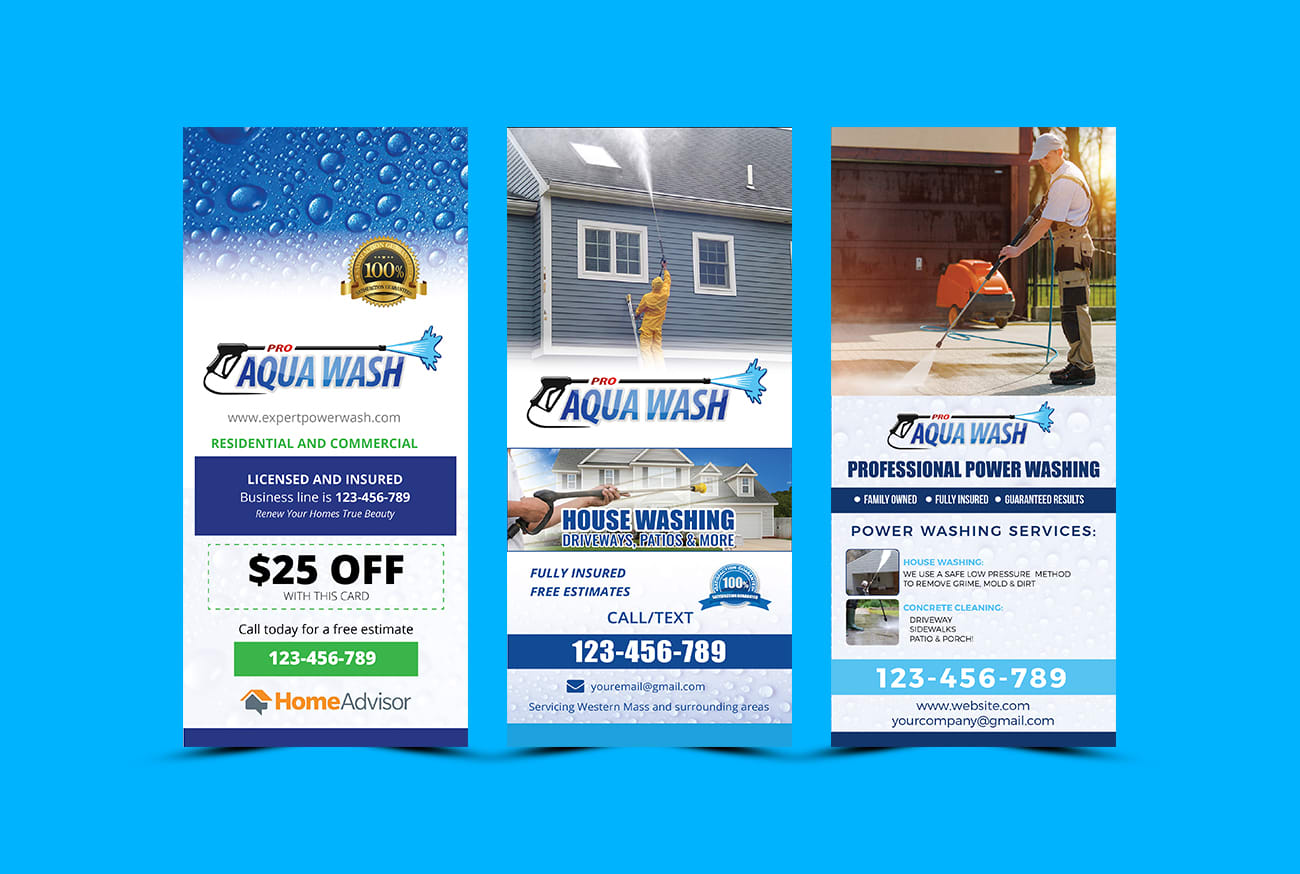 Do Rack Card For Cleaning And Washing Business By Aleyaahmed