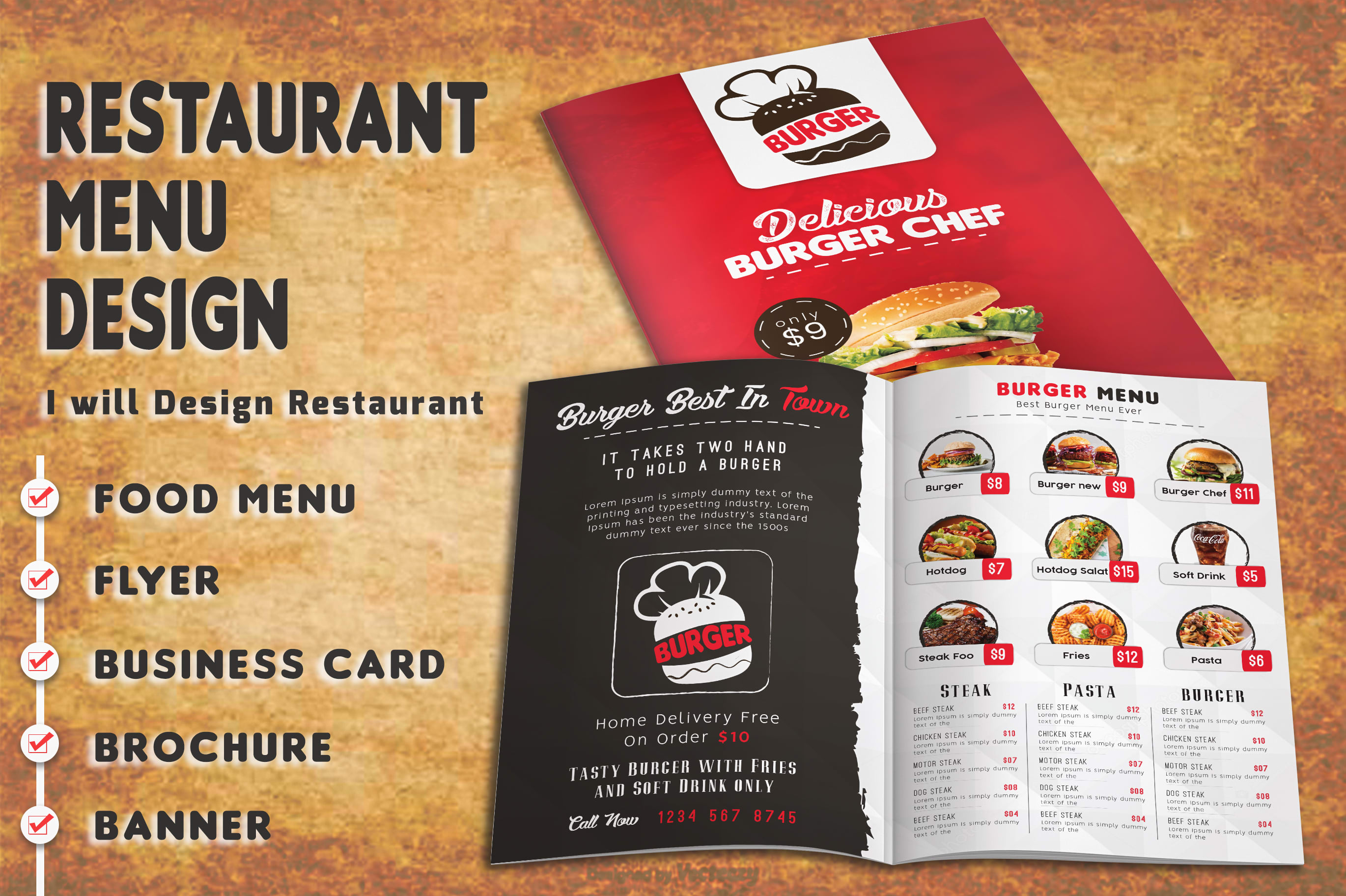 Design Restaurant Menu Flyer Brochure Business Card By Shakil432