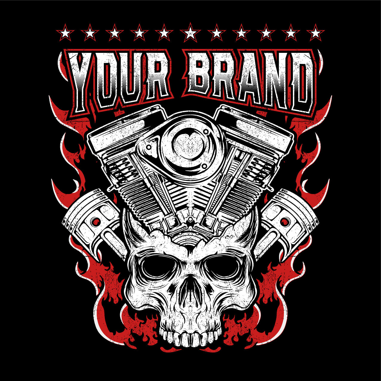 Download Free Designs Vintage Badas Grunge Bikers Skull By Supiy4t1 PSD Mockup Template
