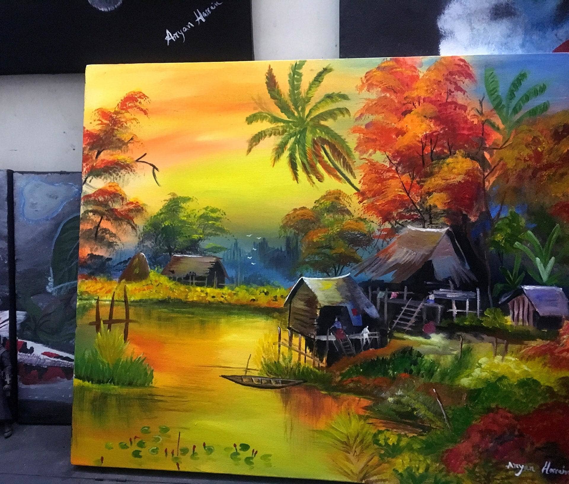 Canvas Acrylic Painting Scenery By Asifuralam Fiverr