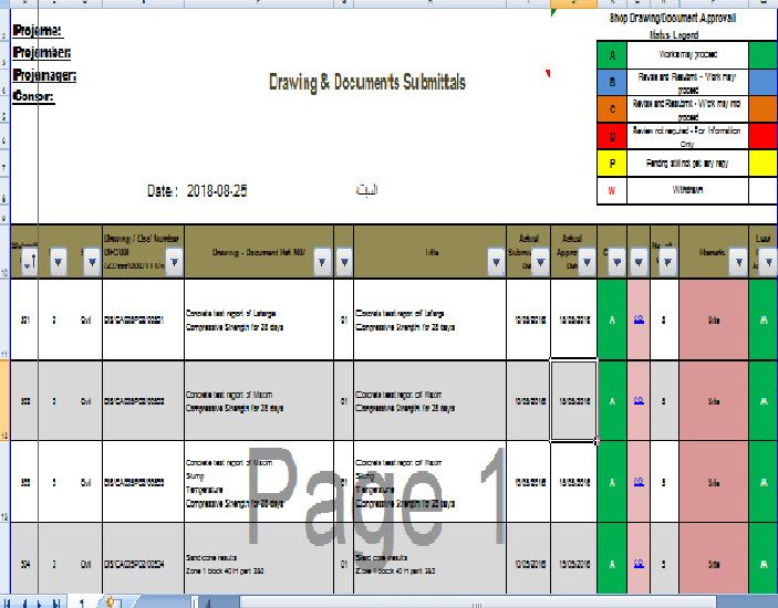 Shop Drawing Log PDF Building Technology Structural