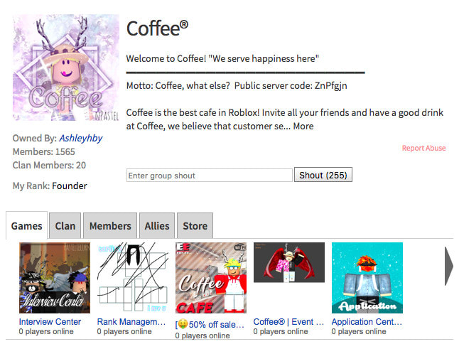 Roblox Cafe Group Ranks