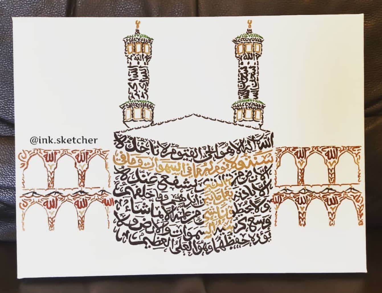 Make an arabic calligraphy canvas ayatul kursi by Hammadhaider22