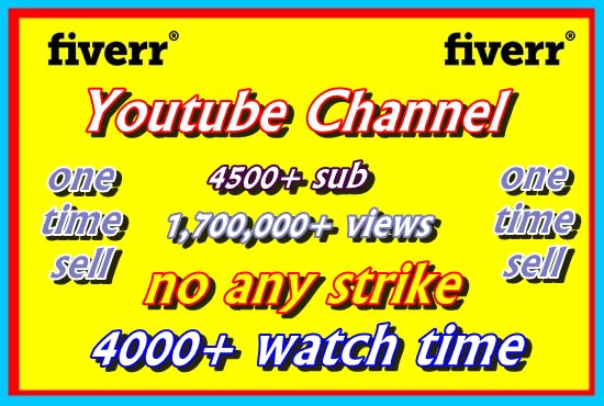 Selling my channel by Keshav1221 Fiverr
