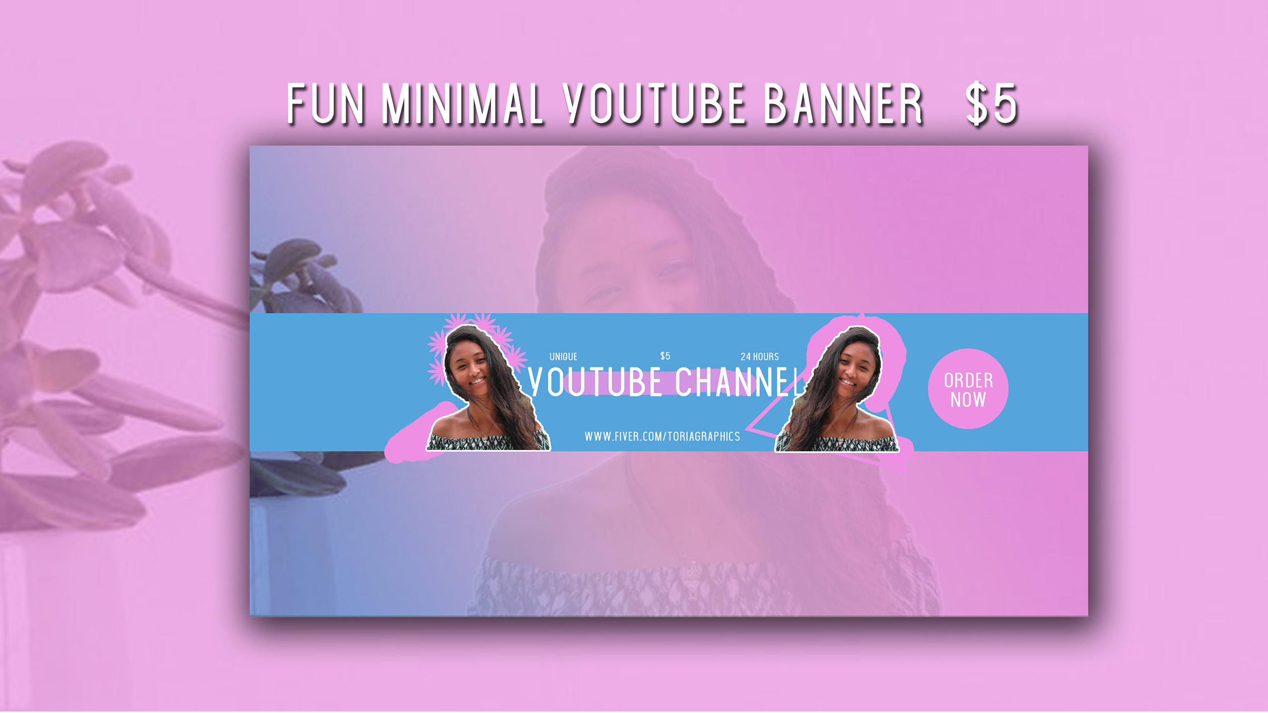 Minimal Youtube Banner 24 Hours By Toriagraphics Fiverr