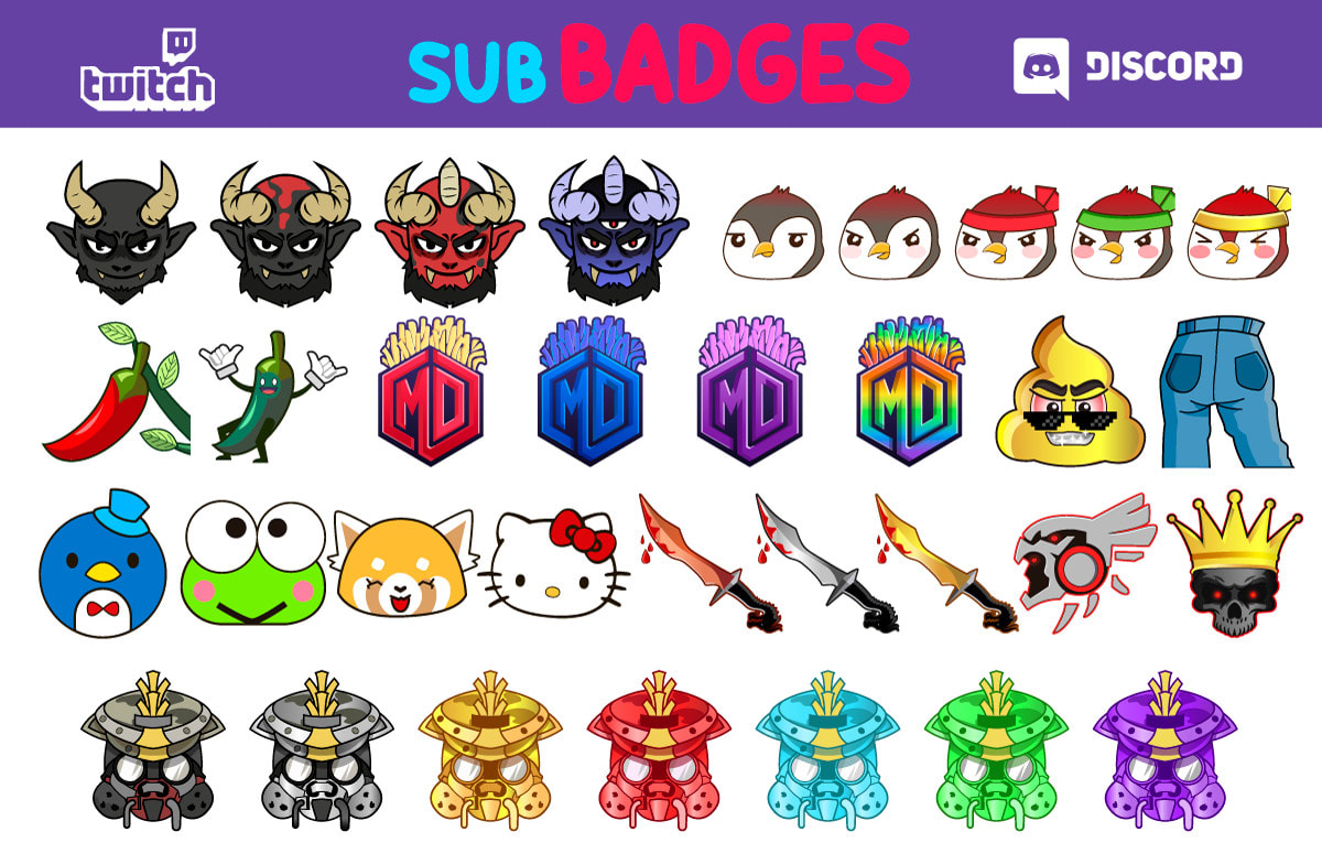 Custom Twitch Badges Twitch Sub Badges Discord Badges 