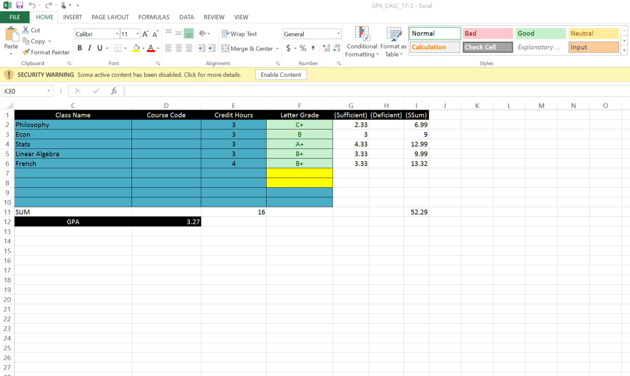 Gpa Calculator And Stochastic Value Model Excel Sheets By Derikkuykendall Fiverr