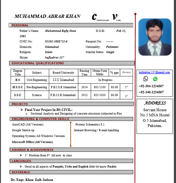 Cv Resume Writer And Data Entry Operator By Hafizabrar Fiverr