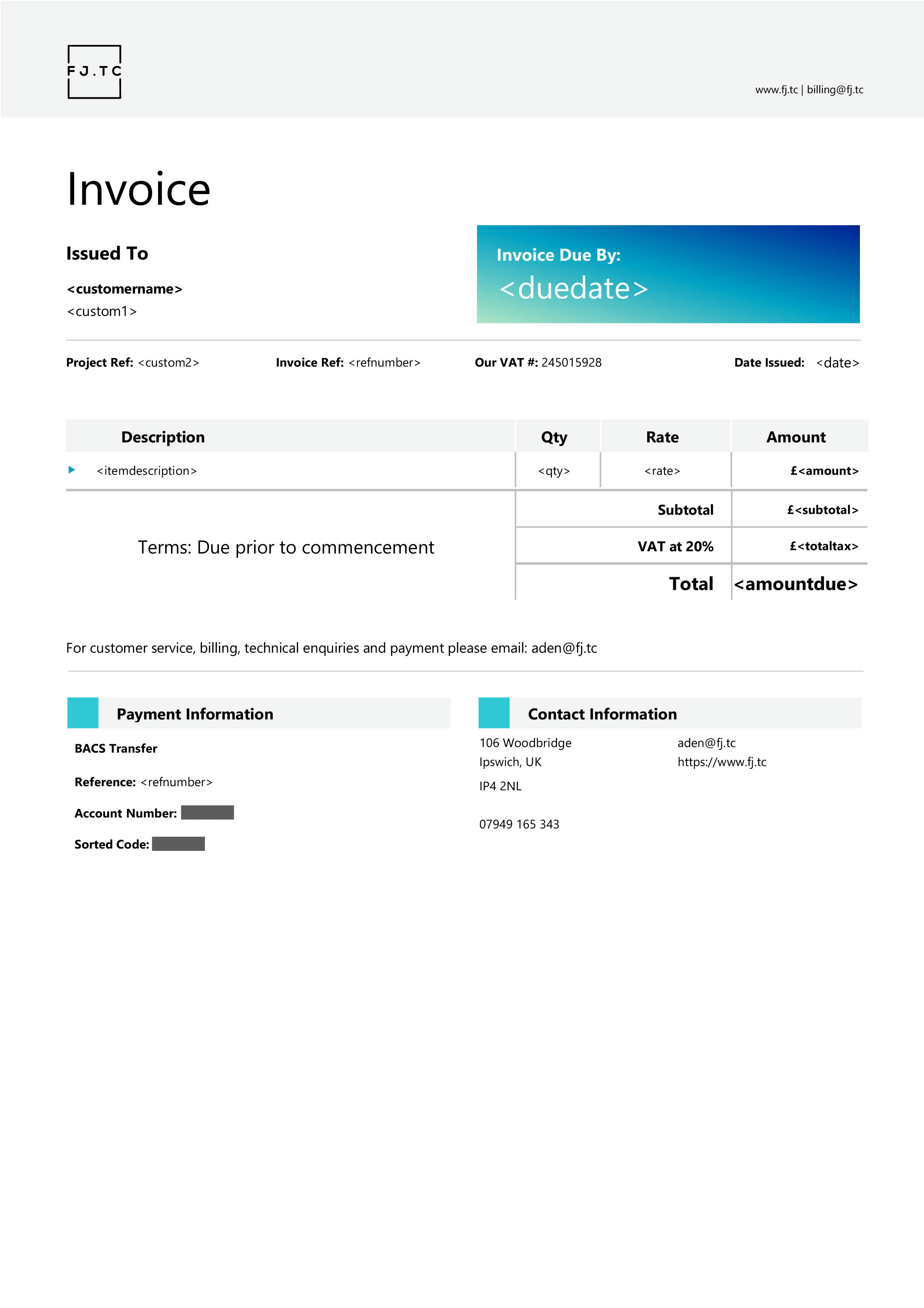 custom billing invoices