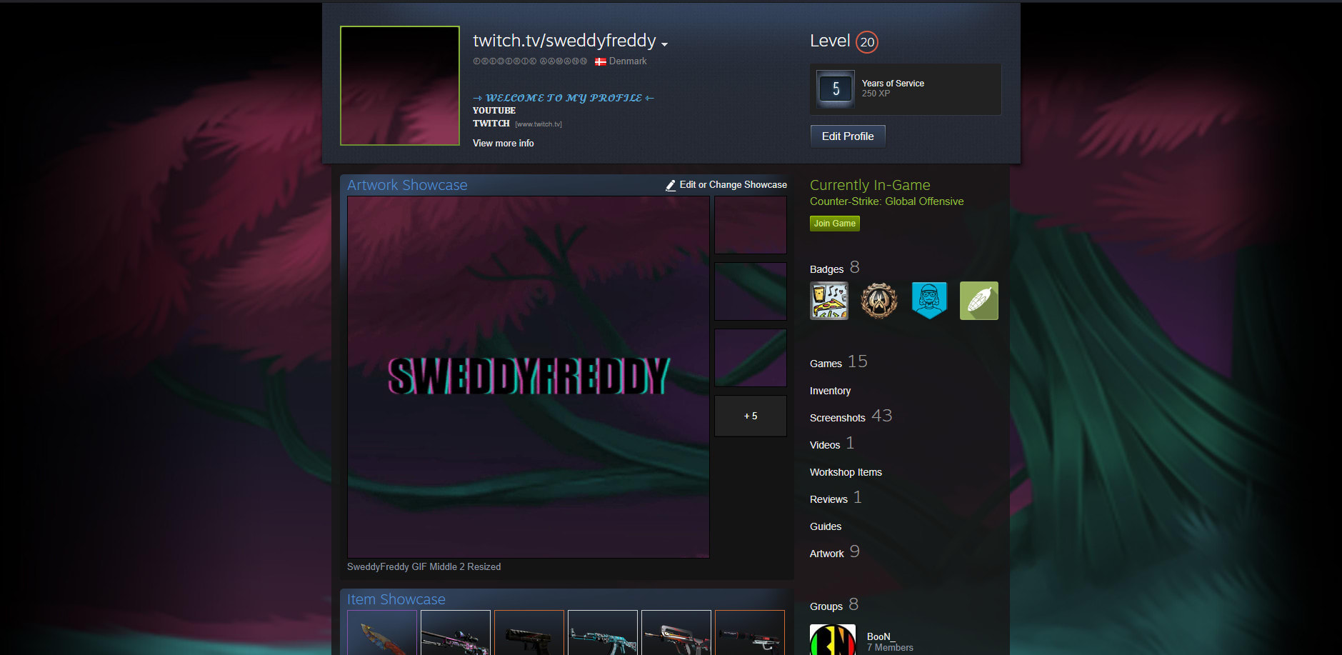 I'm pretty happy with the appearance of my Steam profile now