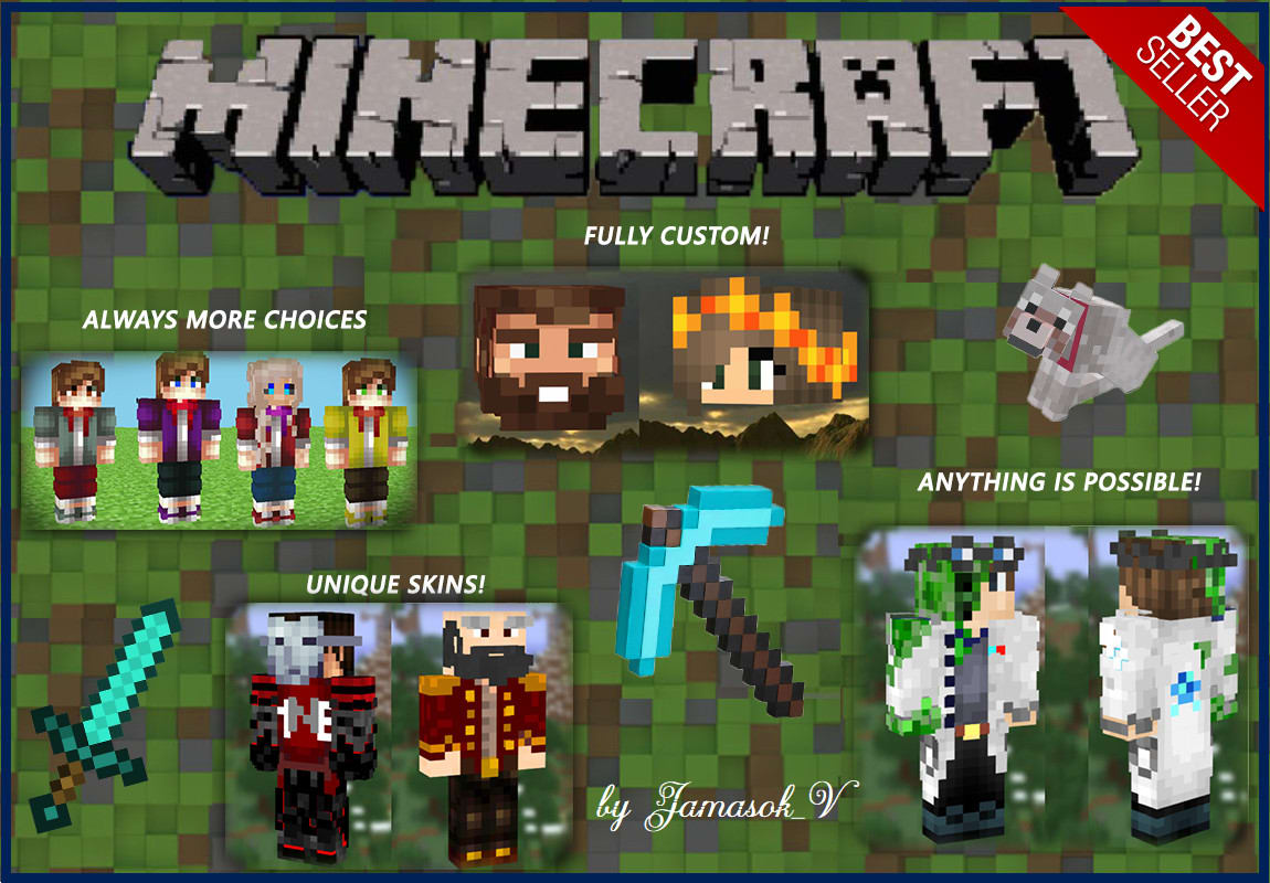 Make you the best custom minecraft skin for low price by Avethea