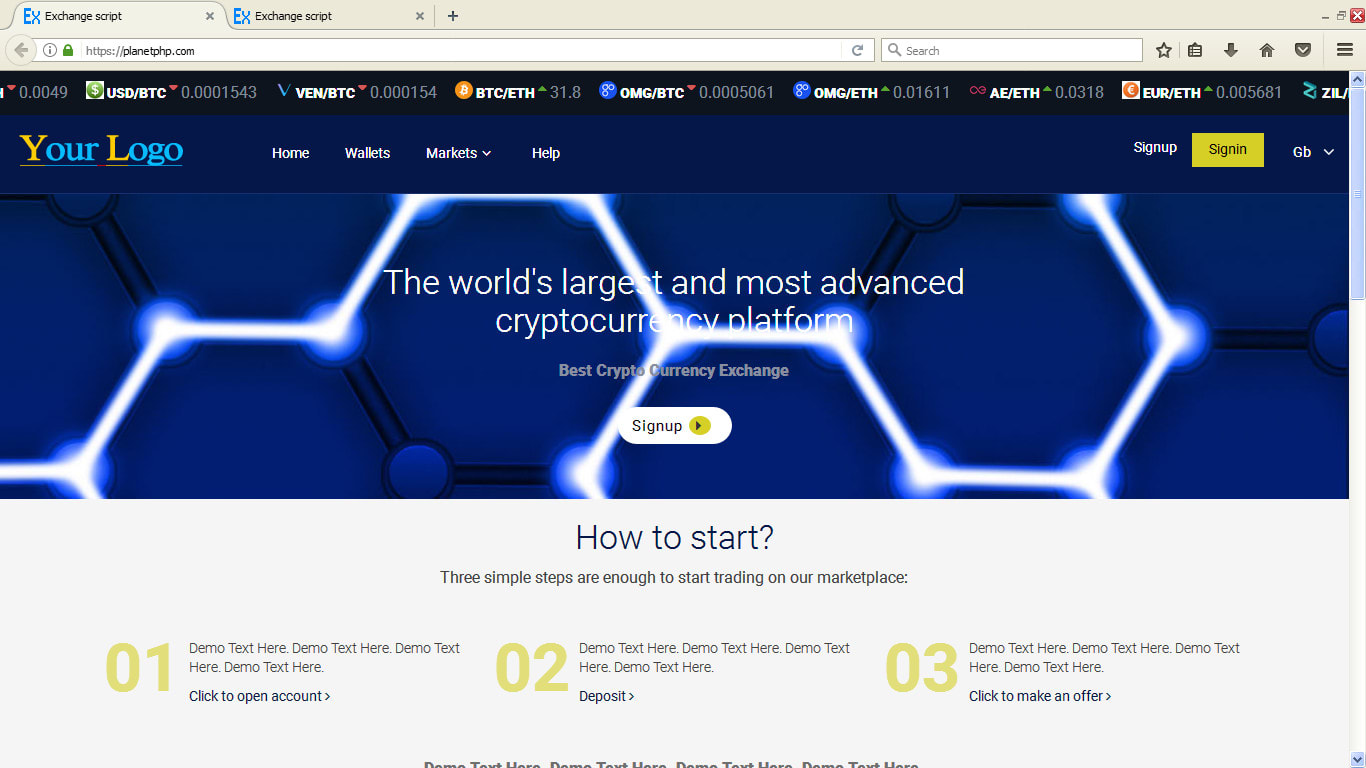 Erstellen sie eine krypto-börse mit einer beliebigen neuen währungsnotierung