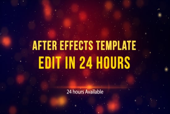 Edit after effects template for you by Achodafake Fiverr