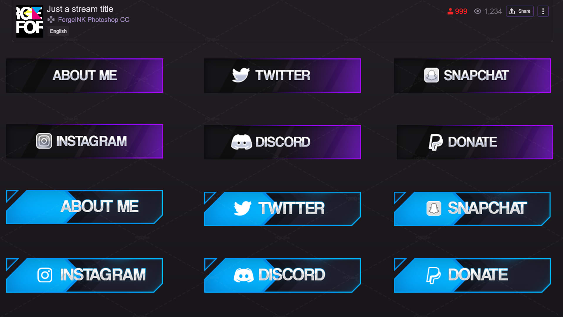 Create Custom Twitch Panels Offline Screens Avatars Cover By Forgeink Fiverr