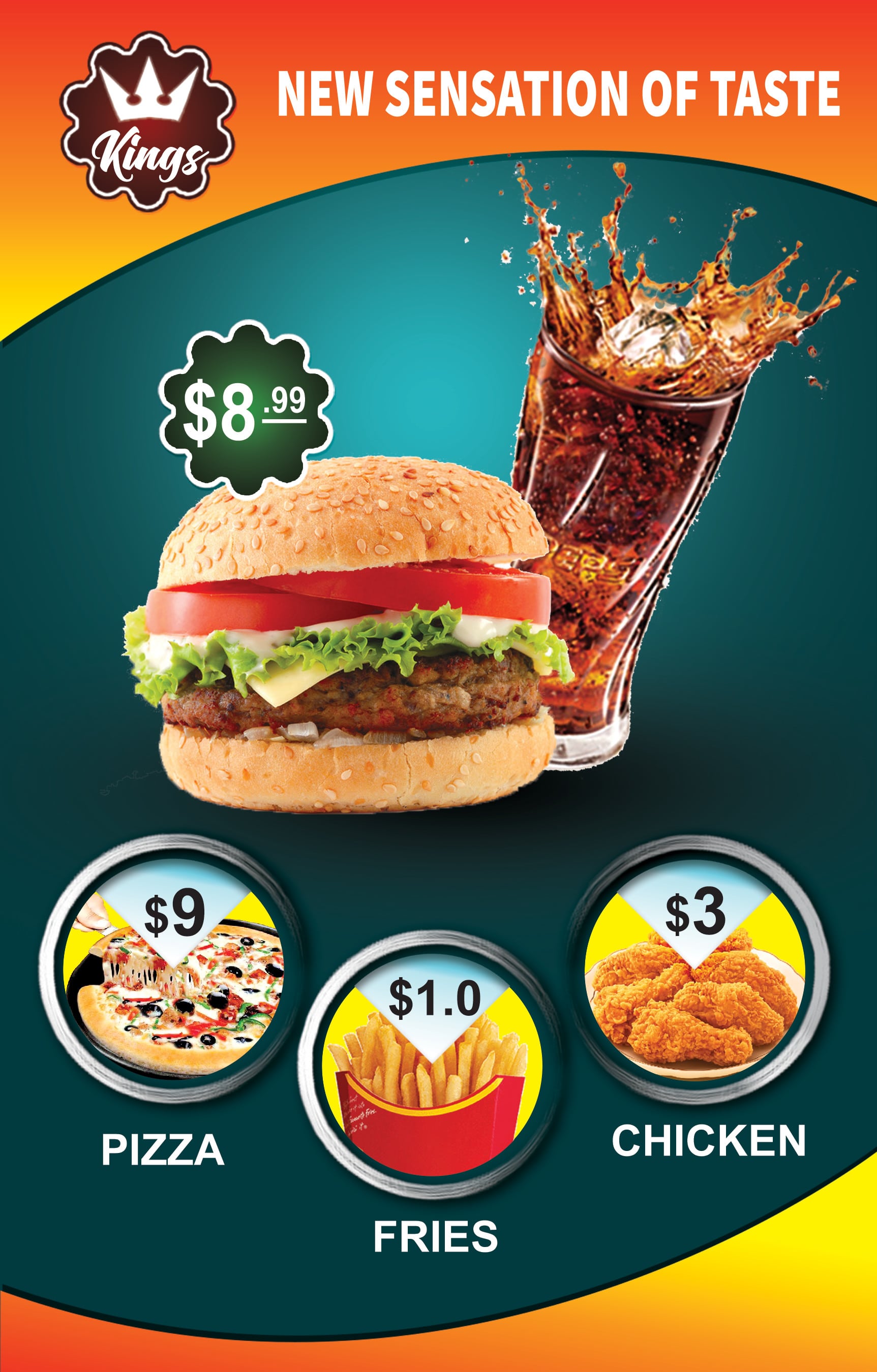 Designs Fast Food Flyer In Many Color Schemes Modern Style By Digigrafics