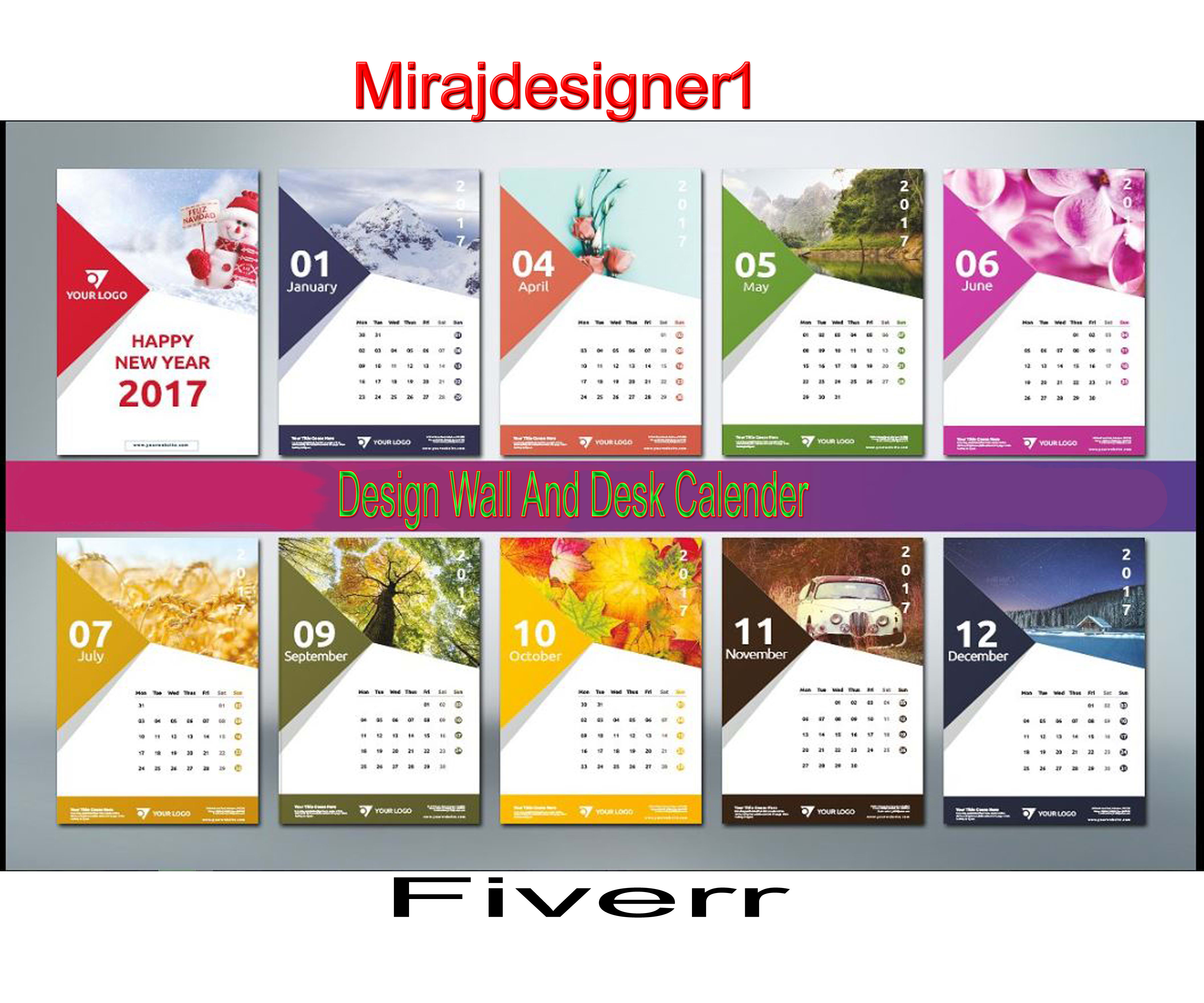 Create Wall And Desk Calendar Design By Mirajdesigner1