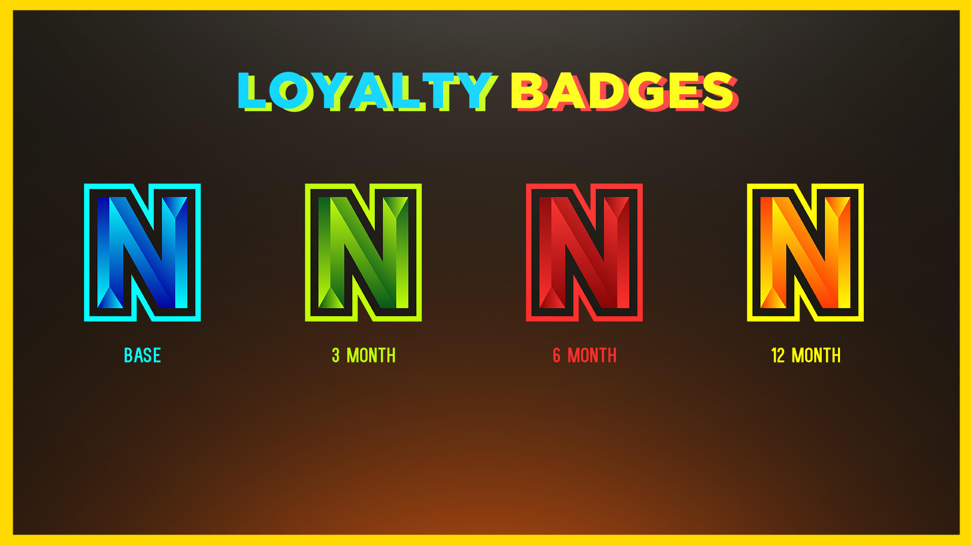 Star Sub Badges - 6 x Shiny Twitch Sub Badges with Photoshop Files