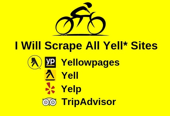 scrape data from yellow pages,yell, yelp, tripadvisor