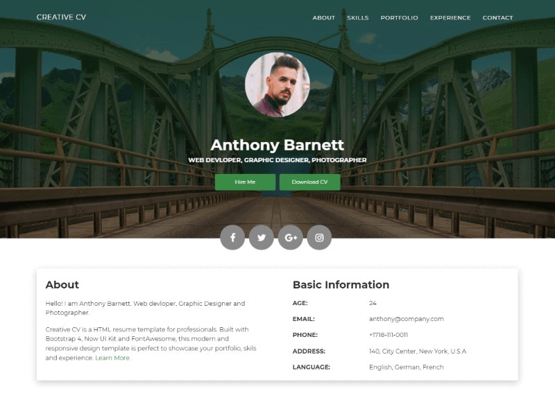 Design An Awesome Online Cv And Portfolio Website By Samuel Webguy Fiverr