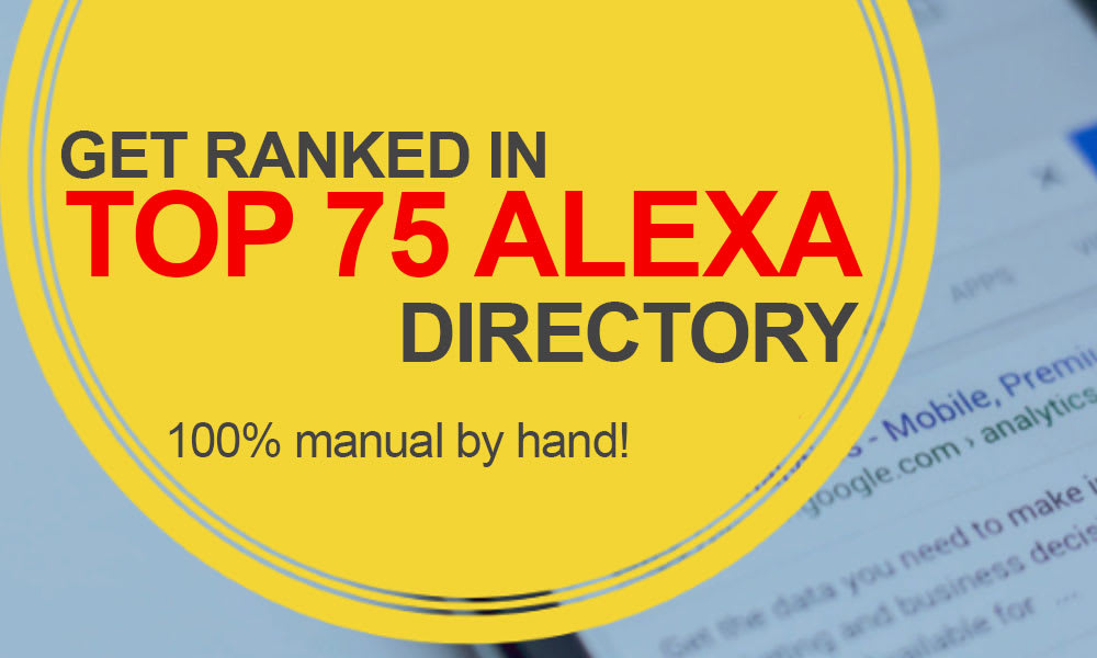 Submit to Top 75 Alexa Ranking Sites Manually Website submission SEO backlinks 
