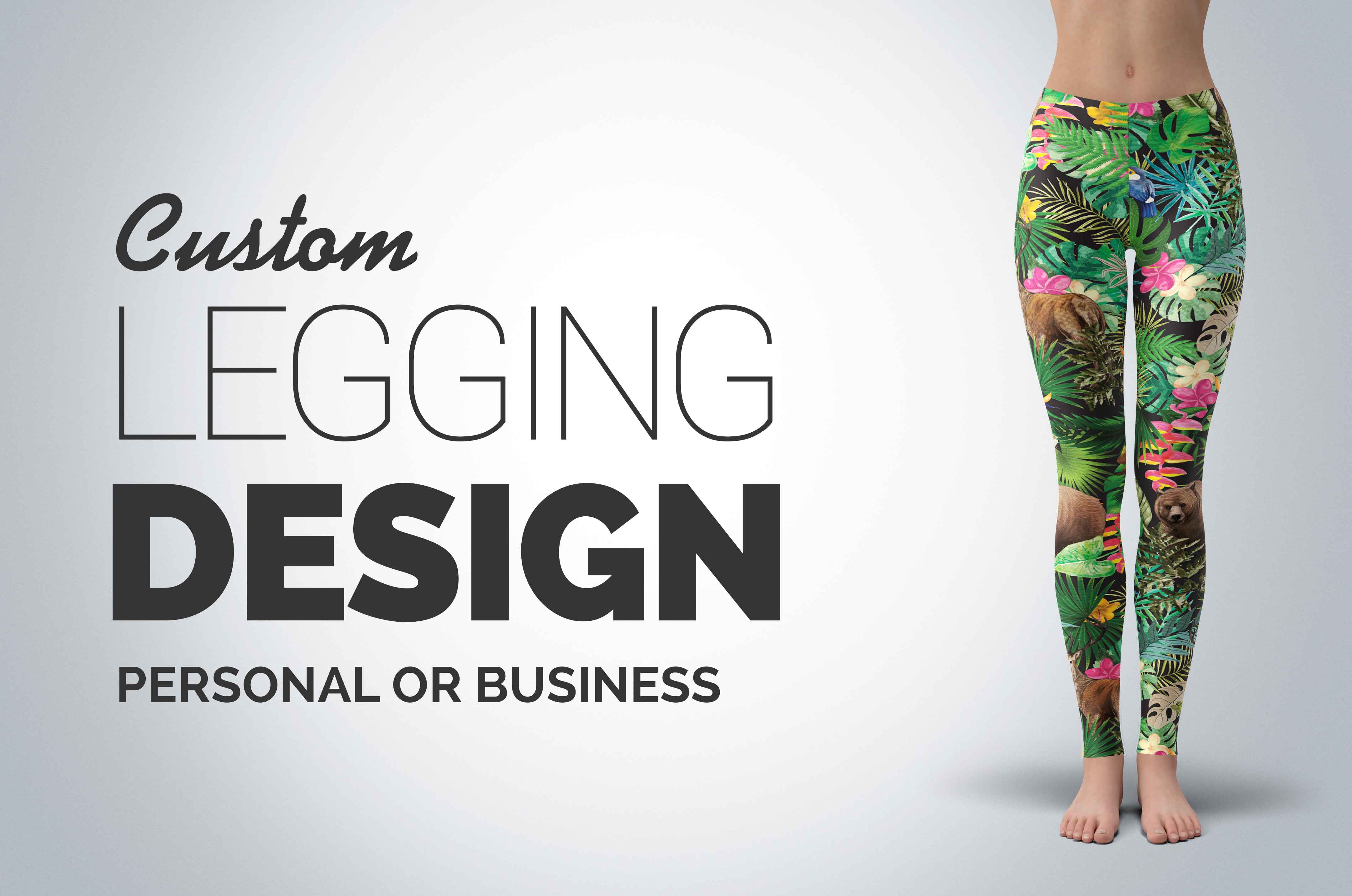 Do all over print sublimation legging design by Packagiing